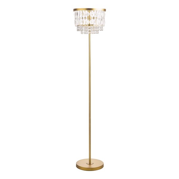 (image for) Laura Ashley Rhosill 3 Light Floor Lamp Crystal and Matt Antique Brass